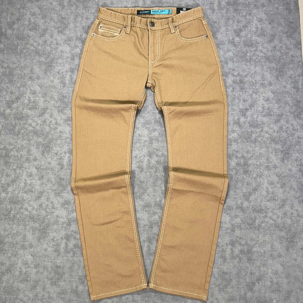 Rock & Roll Denim Revolver Straight Bootcut western tan denim jeans mens 33x36